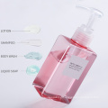 Luxury Clear Green Pink Square Empty 250ml 650ml Cosmetic Lotion Pump Bottle Plastic PETG Shampoo Liquid Soap Bottles